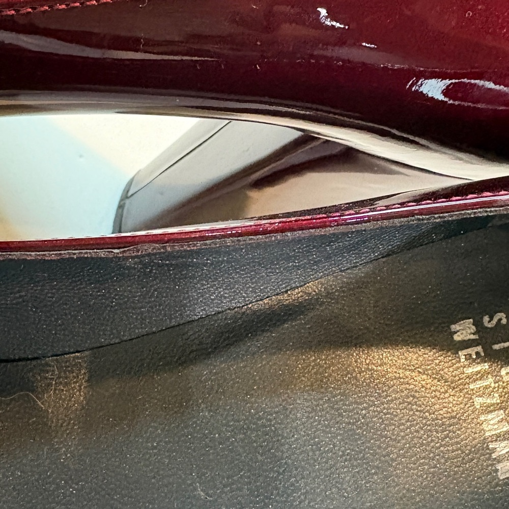 Stuart Weitzman Burgundy Patent Leather Platform Pumps - Picture 8 of 11